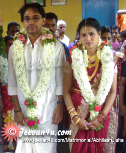 Abhilash Jisha wedding at Sreekrishna Swami Temple kooroppada